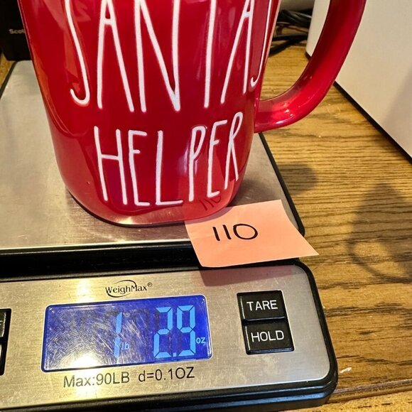 Rae Dunn SANTAS HELPER Mug Large Coffee Cup Ceramic Magenta LL Christmas Gift - Picture 7 of 7